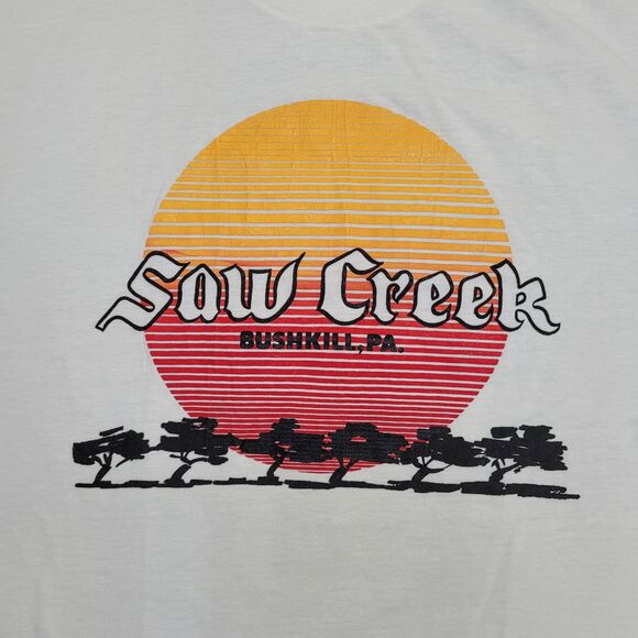 Vintage 80s Saw-Creek Shirt Womens L/XL 20x25 Bushkill PA - Picture 3 of 12